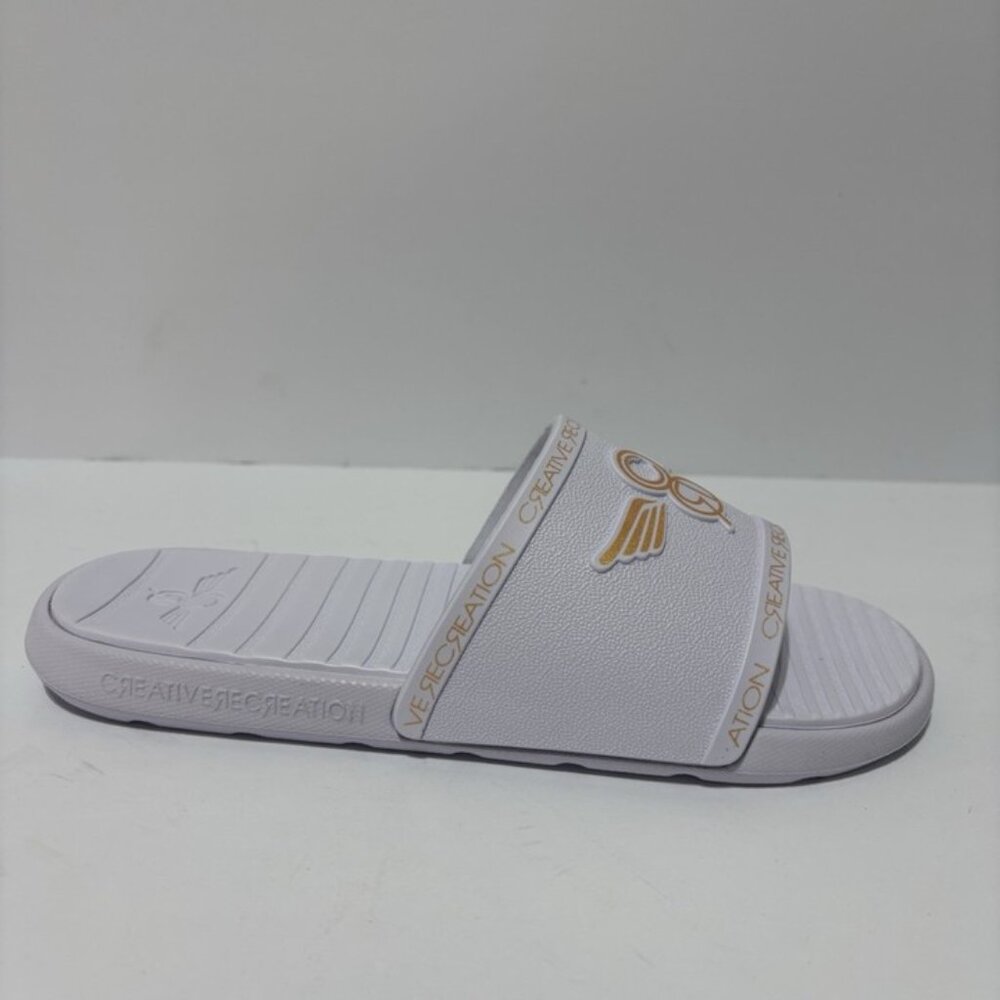 Creative Recreation Men’s Vicenza White/Gold Sandals, Size 9 M